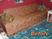 Example of retro couch before painting