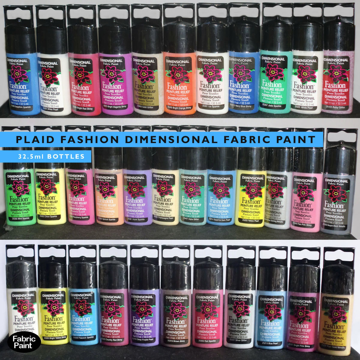 Plaid Fashion Dimensional Fabric Paint Select your own mixed colour
