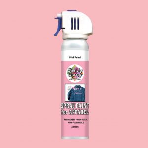 Stencil simply spray pink pearl colour, fabric paint for clothing and garments decoration