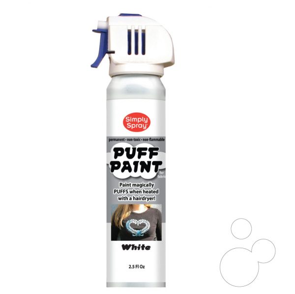 Soft simply spray white colour puffy paint, fabric paint for clothing and garments decoration