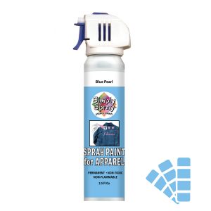 Stencil simply spray blue pearl colour, fabric paint for clothing and garments decoration