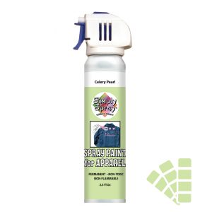 Stencil simply spray celery pearl colour. Fabric paint for clothing and garments decoration
