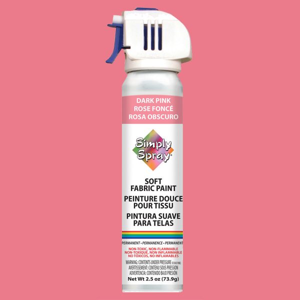Soft simply spray dark pink colour, fabric paint for clothing and garments restoration