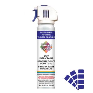 Soft simply spray deep purple colour, fabric paint for clothing and garments restoration