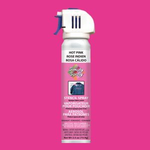 Stencil simply spray hot pink colour, fabric paint for clothing and garments decoration