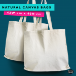 Natural canvas bag- calico tote bag