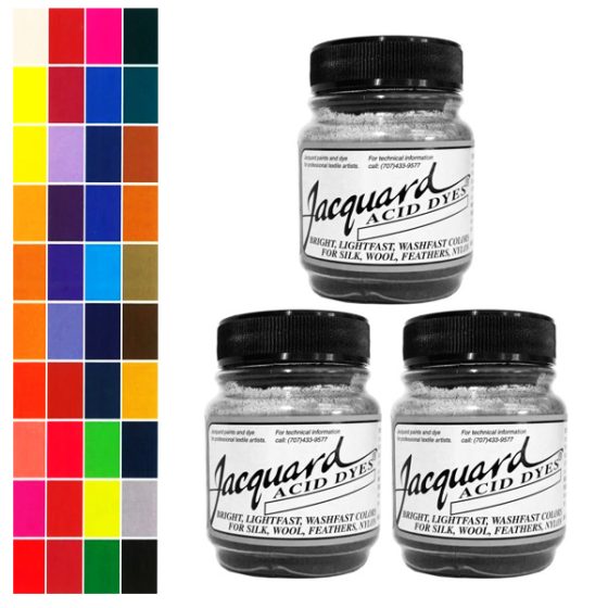 Jacquard Acid Dyes 1/2oz / 14.17gm Bottle x3 Pack P (02) 9550 1544