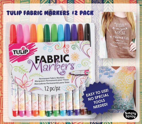 Tulip Permanent Fabric Markers – 12 Colors