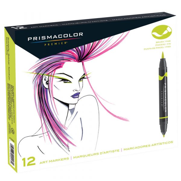 Prismacolor Brush Tip Marker Set - Prismacolour marker - set of 12 colours