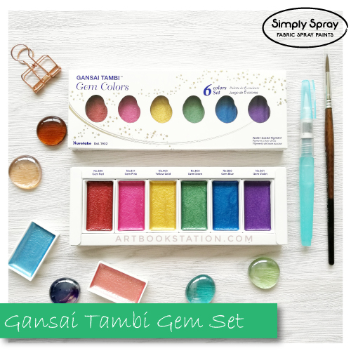 Kuretake Gansai Tambi 6 Color Set Gem Colors