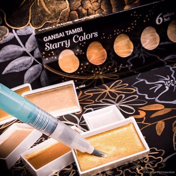 Kuretake GANSAI TAMBI-Traditional Japanese watercolour STARRY 6 COLOURS