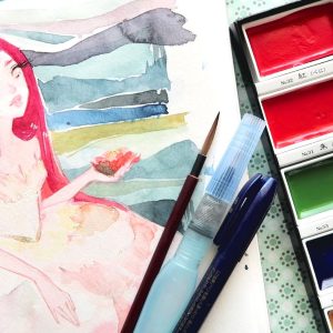 Kuretake GANSAI TAMBI PORTABLE SET-Traditional Japanese Watercolour - Image 8