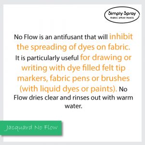 JACQUARD NO FLOW IS AN ANTIFUSANT THAT WILL INHIBIT THE SPREADING OF DYE ON THE FABRIC