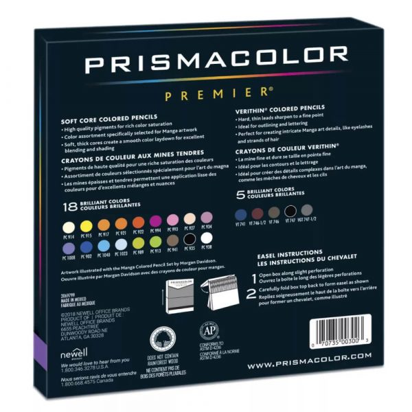 Colours in the Prismacolor Premier Manga Set of 23