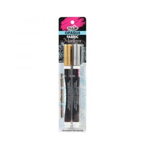 Tulip opaque fabric marker 2pk Gold & Silver