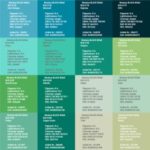 Montana Black Acrylic Spray Swatch Colour