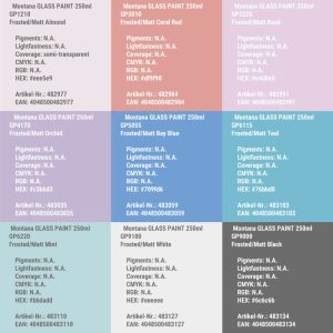 Montana Glass Paint Spray Frosted Matt Colour Swatch