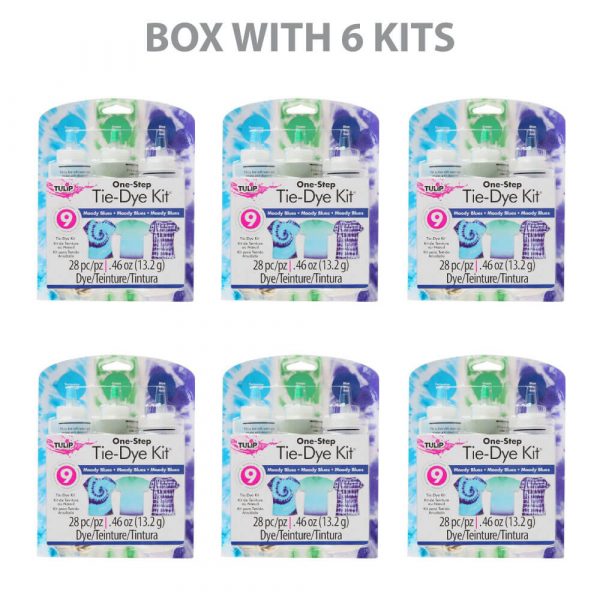 Tulip Tie Dye Kit Moody Blues Medium (3 bottles) – Box with 6 kits